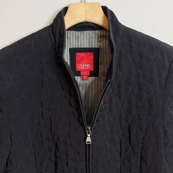 🖤 ESPRIT Quilted Lightweight Women's Black Jacket Zip-Up | SIZE Medium - Picture 7 of 7